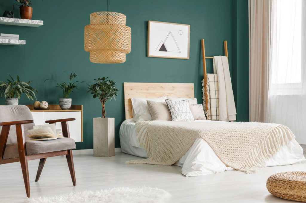 some green bedroom interior 1024x682